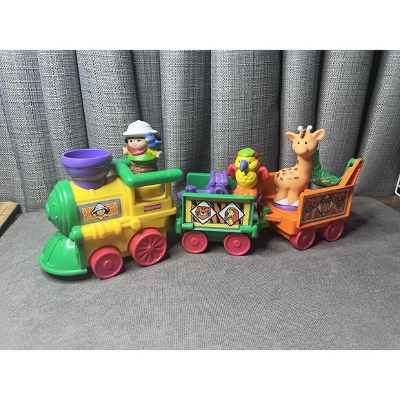 Fisher Price Little People Zoo Safari Train Music Sounds 5 Animals Lot Toy - Picture 1 of 12